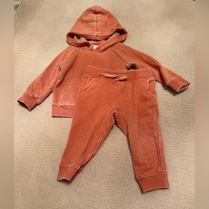 Rust Orange sweatpants/sweatshirt Jogger Set, EUC, 12 months
